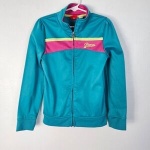 Puma‎ Girls Teal Pink Track Jacket Full Zip Sporty Size 6X